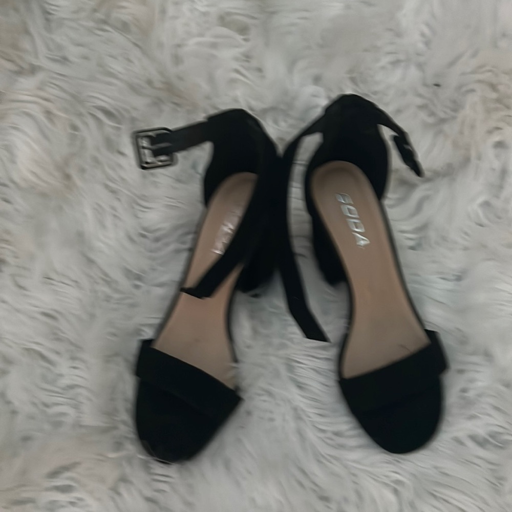 Soda black platform heels with strap